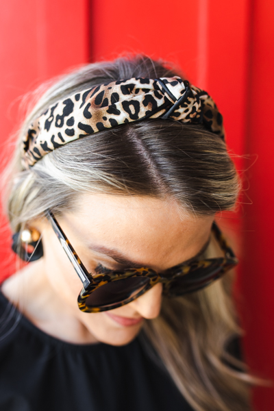 Leopard Print Headband, Brown