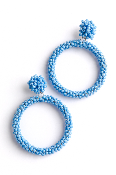 Bead Circle Dangle Earring, Periwinkle