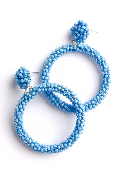 Bead Circle Dangle Earring, Periwinkle