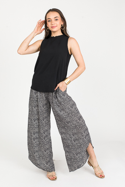 Asymmetric Leg Pants, Leopard