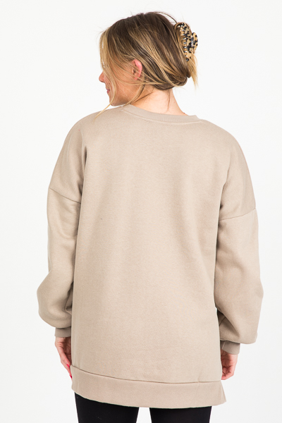 Side Pocket Sweatshirt, Ash Mocha