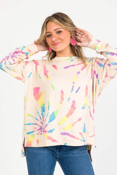 Soft Splatter Pullover, Taupe