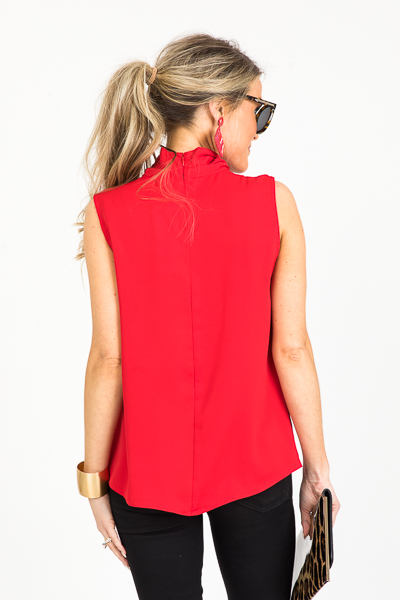 Crossover Blouse, Red