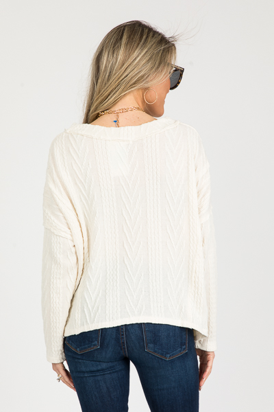 Lane Button Cardi, Off White