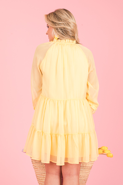 Chiffon Class Dress, Yellow