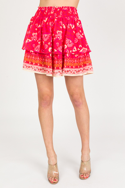 Roxie Printed Skirt, Red