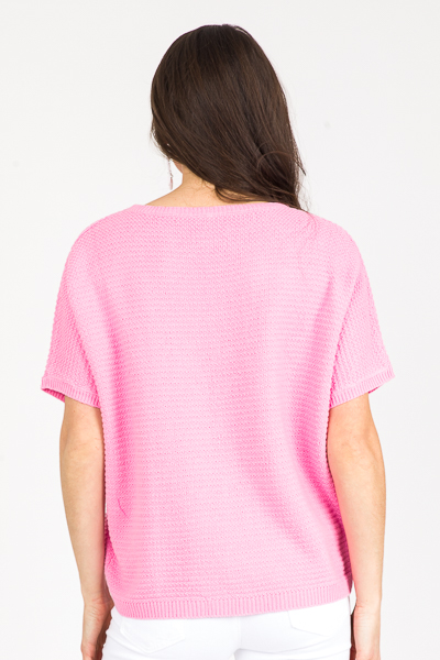 Short Sleeve Sweater, Pink