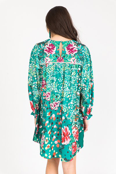 Party Pops Boho Dress, Green