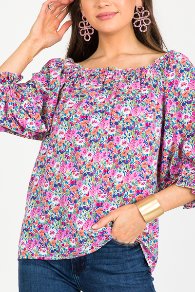 Kori Floral Blouse, Pink