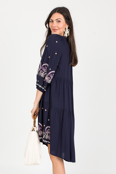 Layla Embroidery Dress, Navy