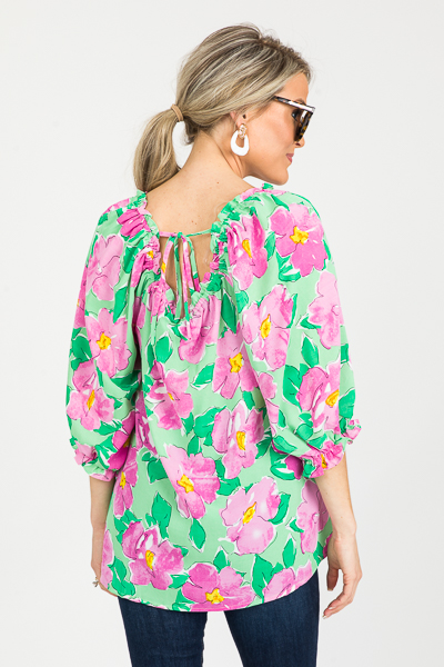Kori Floral Blouse, Green