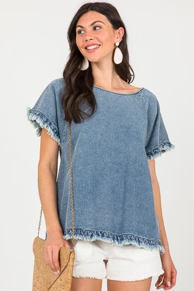 Fringe Edge Denim Top