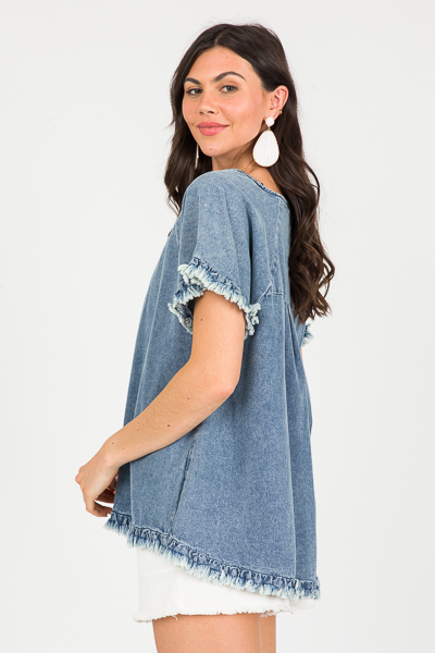 Fringe Edge Denim Top