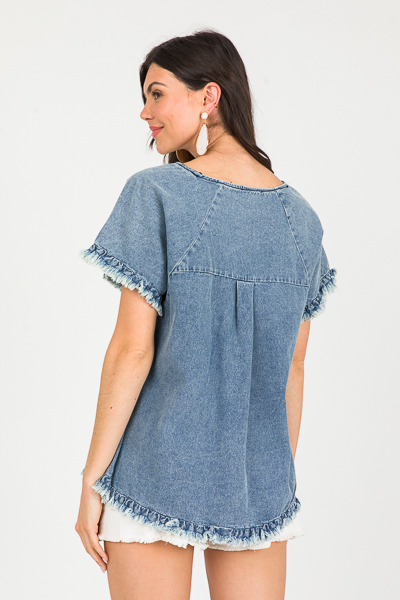 Fringe Edge Denim Top