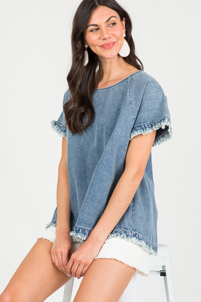 Fringe Edge Denim Top