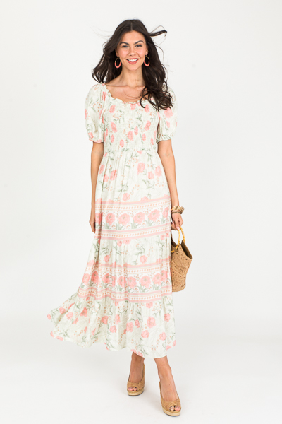 Bubbles Floral Mix Maxi, Sage