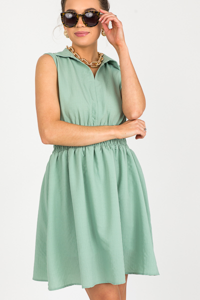 Meredith Collar Dress, Mint