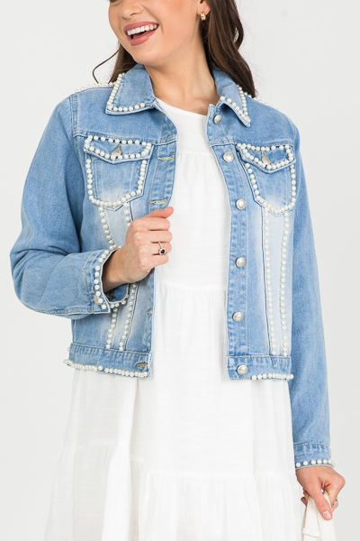 Pearl Studded Denim Jacket