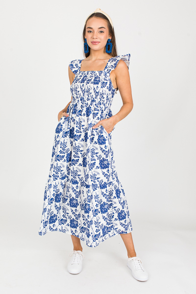 Lindy Smock Maxi, Blue Print