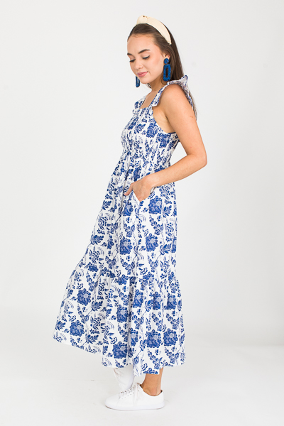 Lindy Smock Maxi, Blue Print