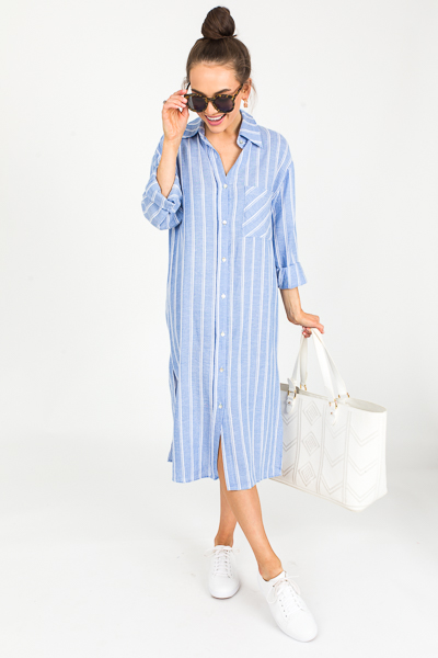 Coastal Stripe Maxi, Blue Stripe
