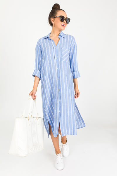 Coastal Stripe Maxi, Blue Stripe