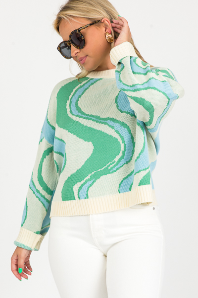 River Bend Sweater, Cream Green