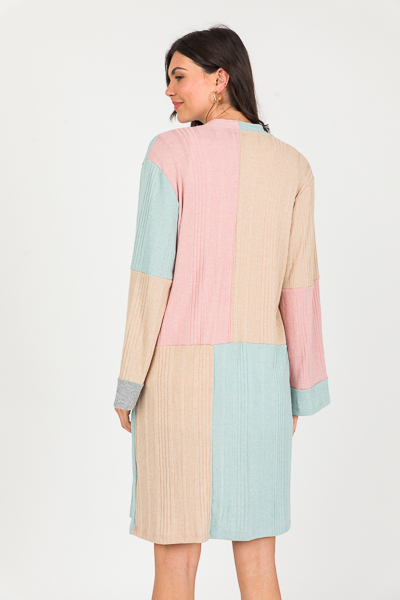 Colorblock Rib Knit Cardigan