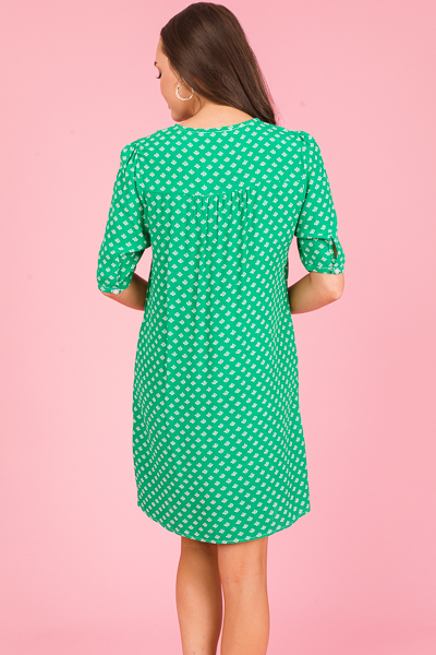 Hazel Dress, Green Print