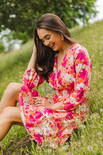 Carolyn Dress, Pink Floral