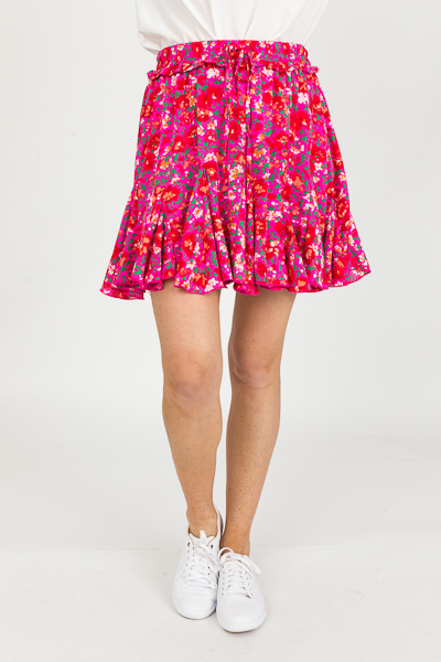 Hot Pink Floral Skort