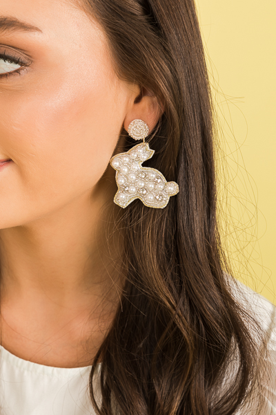 Pearl & Bead Bunny Earring