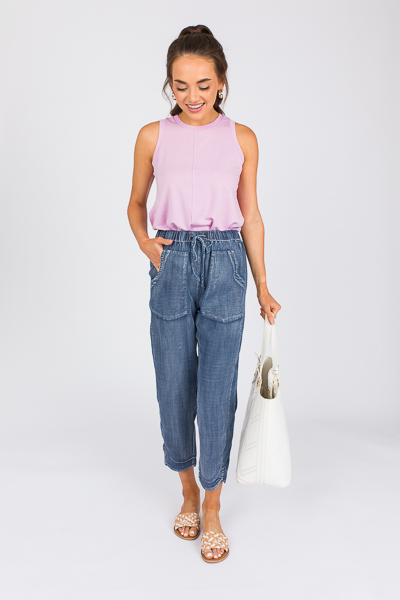 Mailee Chambray Pants, Dark
