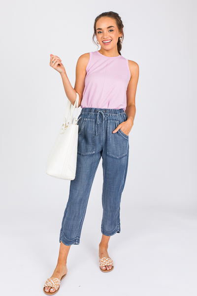 Mailee Chambray Pants, Dark