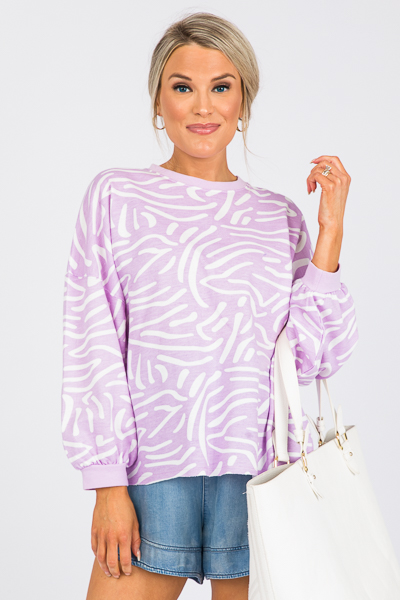 Conway Sweatshirt, Lilac Stripe