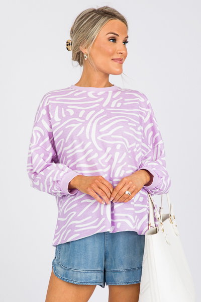 Conway Sweatshirt, Lilac Stripe