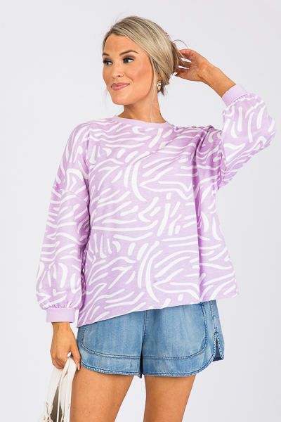 Conway Sweatshirt, Lilac Stripe