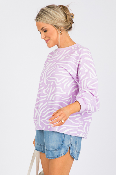 Conway Sweatshirt, Lilac Stripe