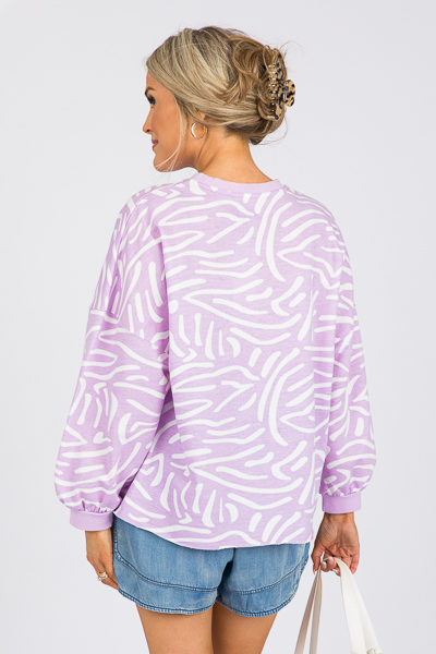 Conway Sweatshirt, Lilac Stripe