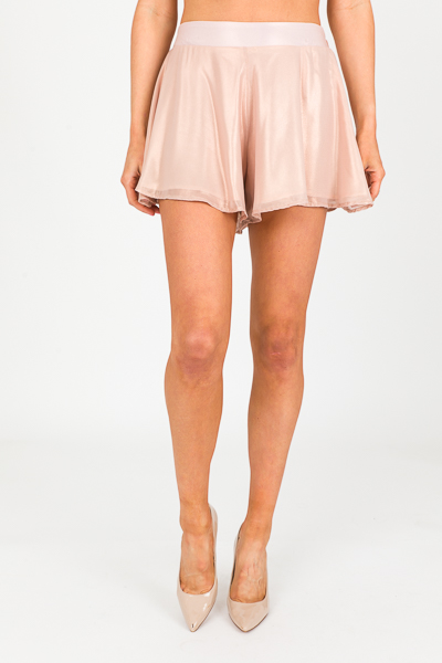 Adrey Swing Shorts, Nude Shimmer