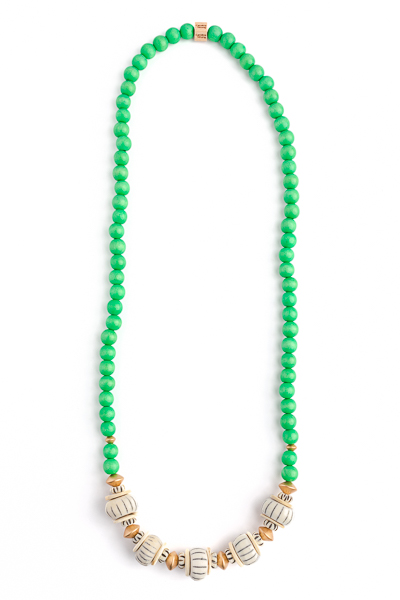 Emma Beaded Necklace, Green