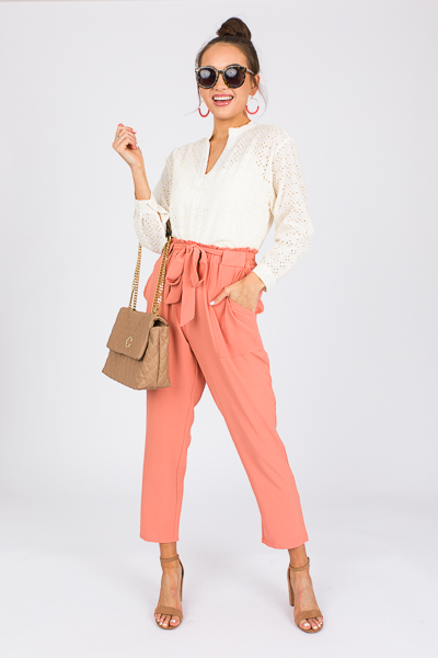 Classic Tie Pant, Peach