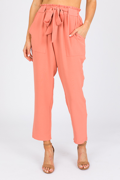 Classic Tie Pant, Peach