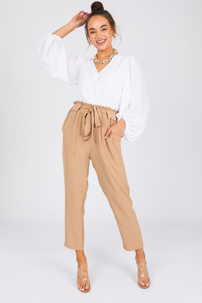 Classic Tie Pant, Taupe