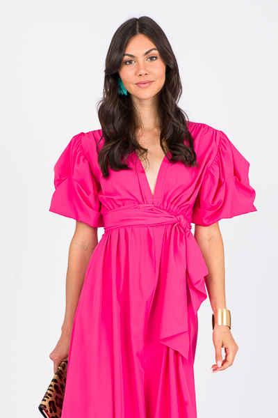 Meg Draw Waist Maxi, Hot Pink