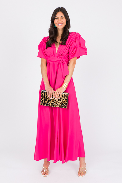 Meg Draw Waist Maxi, Hot Pink