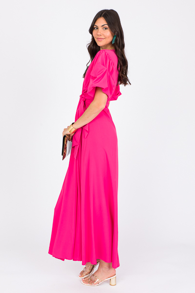 Meg Draw Waist Maxi, Hot Pink