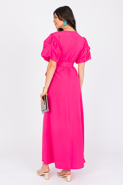 Meg Draw Waist Maxi, Hot Pink