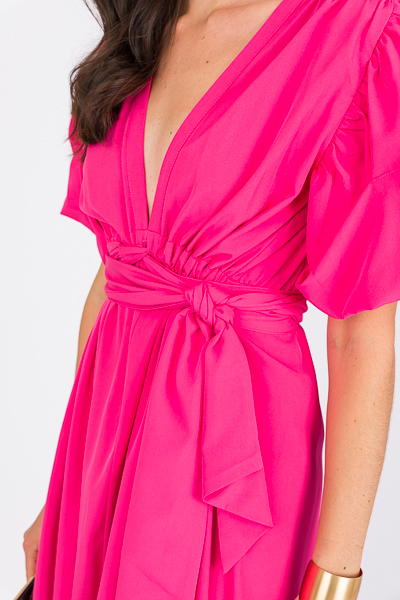 Meg Draw Waist Maxi, Hot Pink