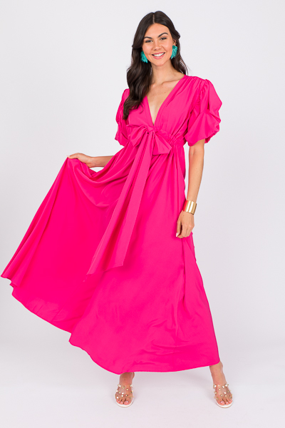 Meg Draw Waist Maxi, Hot Pink